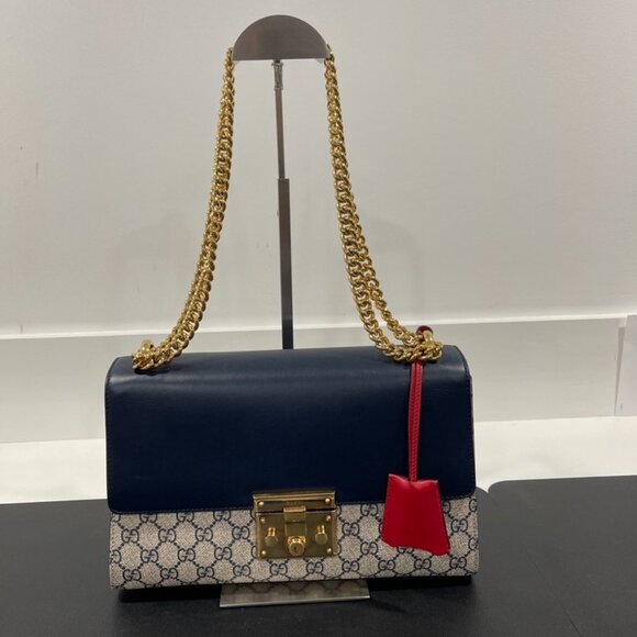 Gucci GG Supreme Monogram Calfskin Medium Padlock Shoulder Bag (JB1085) - Picture 1 of 14